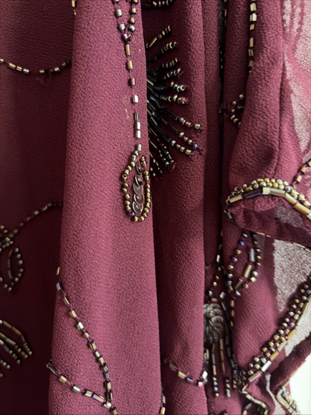 Wallis Beaded Floral Sheer Kimono Short Sleeve in Wine Coverup Shawl Formal NWT - Picture 2 of 9